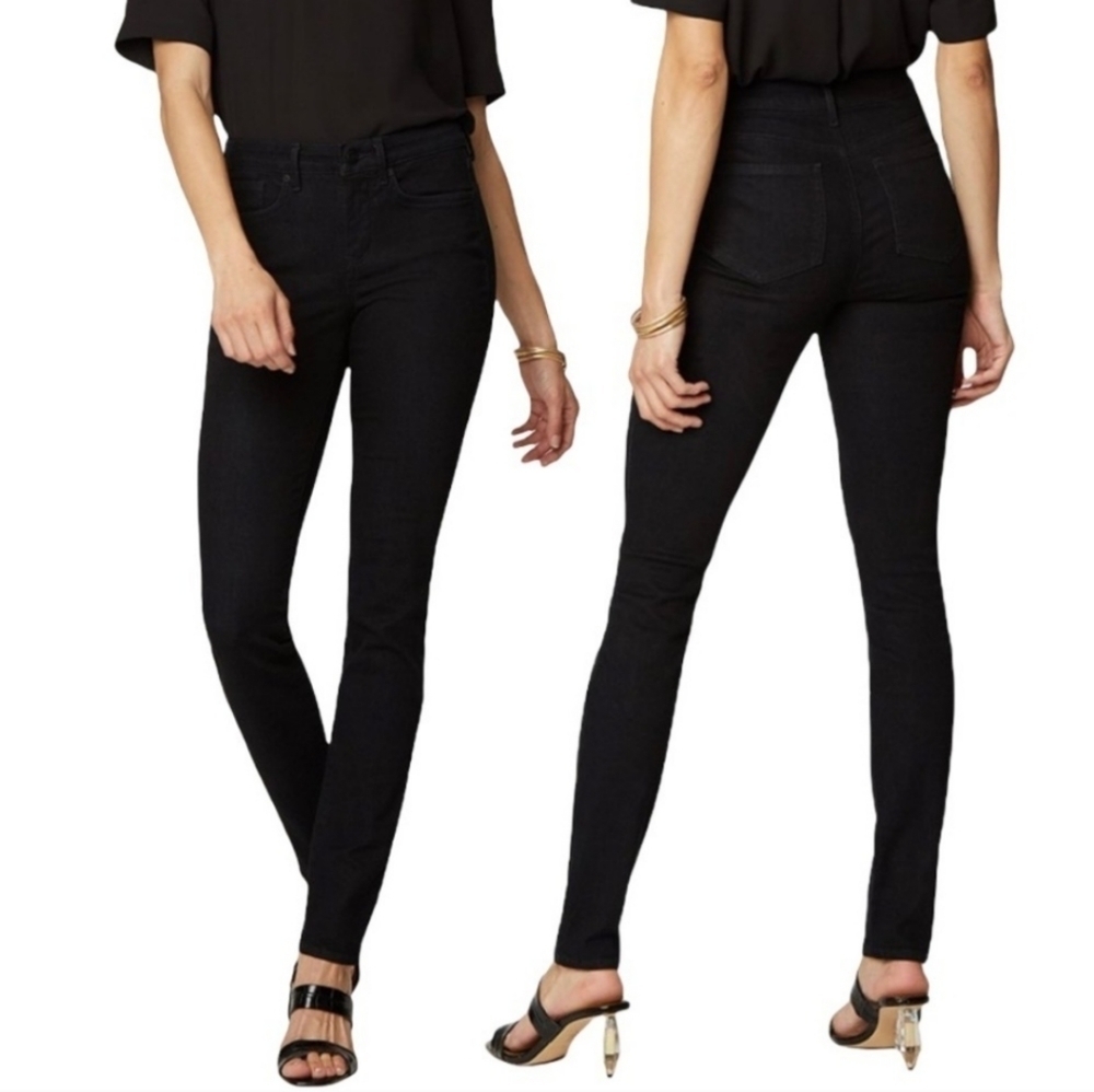 NYDJ High-Rise Skinny Jeans — Black